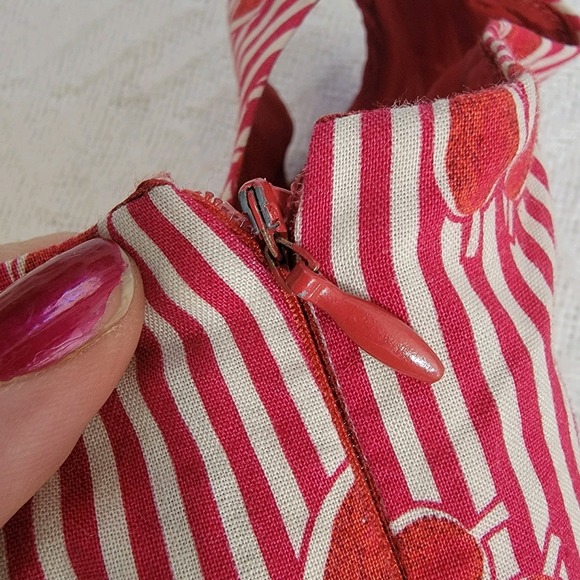 Barneys New York Made In Italy Sleeveless Midi Dress Cotton Lined Red Size 40 4‎ - Picture 6 of 13